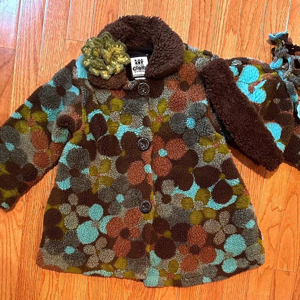 Corky and Co Girl’s Sz 4 Adorable Coat and Matching Hat-EUC